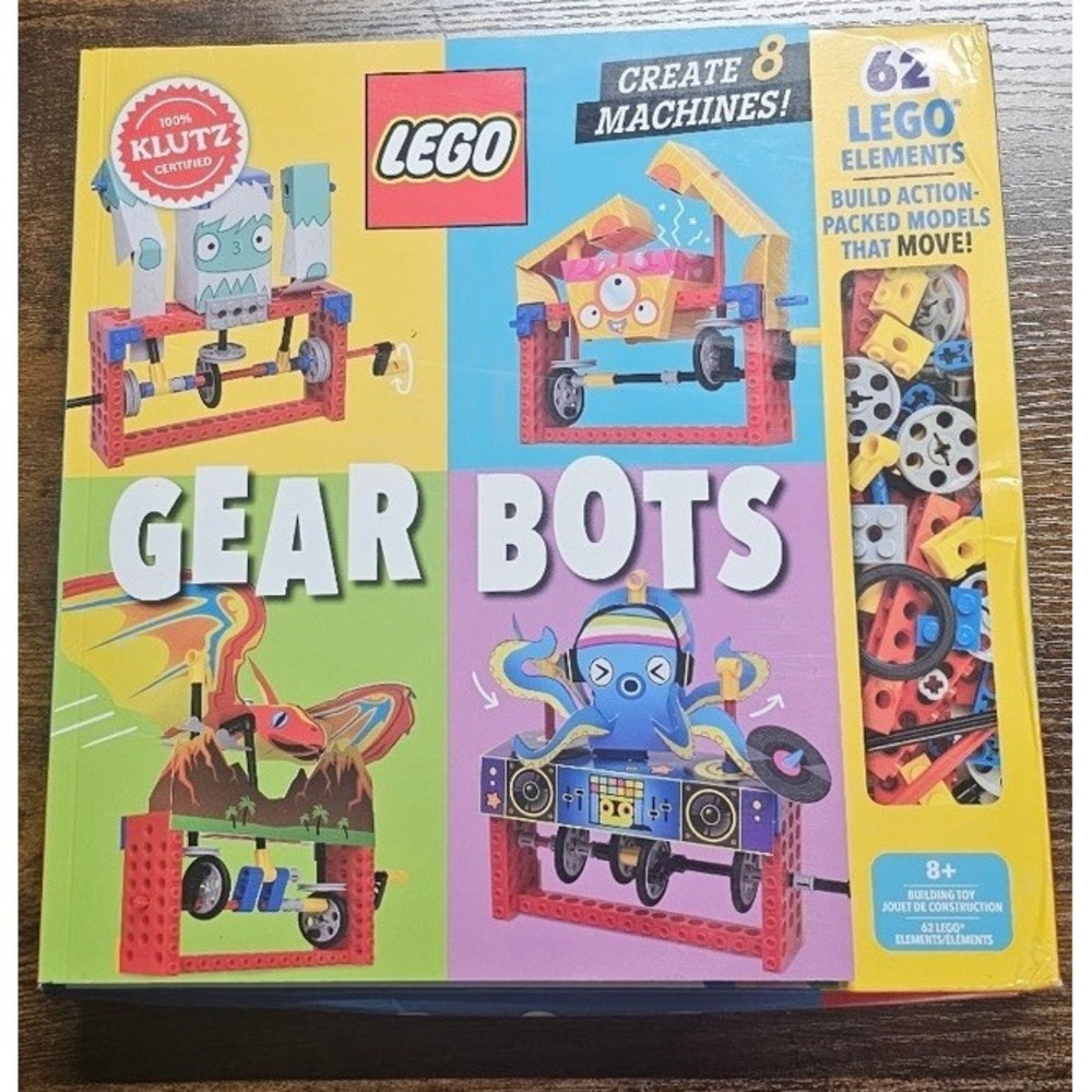 LEGO Klutz Gear Bots Kit-STEM Kinetic Model Building Set 62 LEGO Pieces NEW